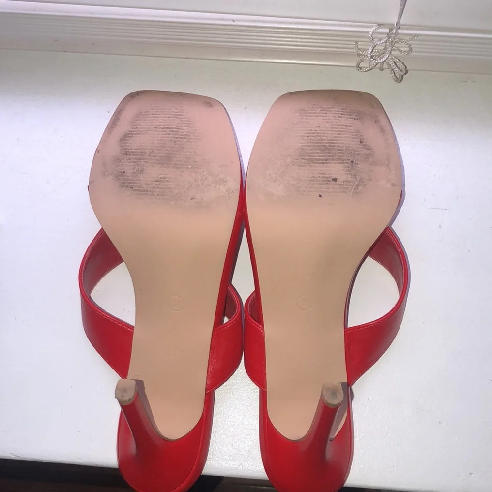 Square Open Toe Heeled Flip Flop Thong Sandal - Picture 5 of 5